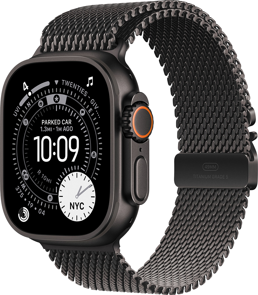 

Часы Apple, Watch Ultra 3 2025 Black titanium+ремешок Titanium Milanese Loop black (M)