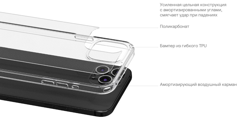 Чехол-накладка uBear Real Case для iPhone 14 Pro Max Прозрачный (CS166TT67PRL-I22) 0319-0586 Real Case для iPhone 14 Pro Max Прозрачный (CS166TT67PRL-I22) - фото 5