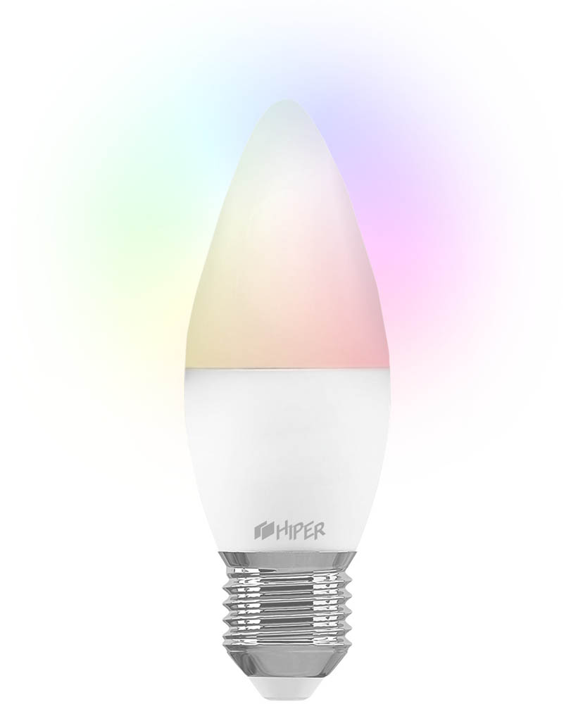 Умная лампочка HIPER Smart LED bulb IoT LED A2 RGB WiFi Е27 цветная 0600-0763 - фото 1