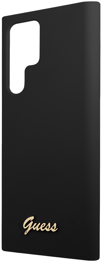

Чехол-накладка Guess, для Samsung Galaxy S22 Ultra Liquid silicone Gold metal logo Hard Черный