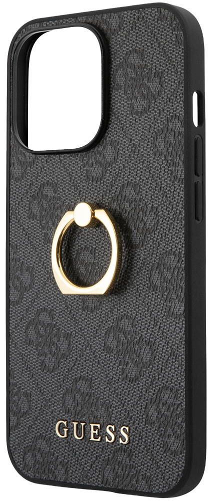 Чехол-накладка Guess для iPhone 13 Pro PU 4G+Ring Hard Серый