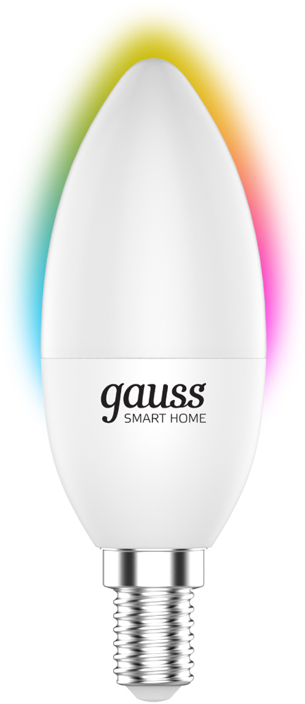 Умная лампочка Gauss 5 Вт C37 E14 RGBW White светильники gauss лампа светодиодная smart home rgbw e14 c37 5 вт 2700 6500k