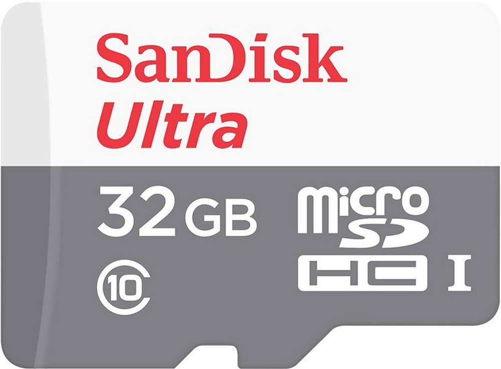 

Карта памяти MicroSDHC SanDisk, Ultra 32Gb Class10 с адаптером Grey-White