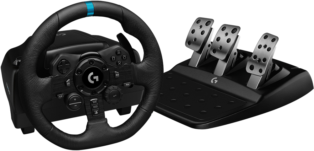 Игровой руль Logitech G923 Racing Wheel and Pedals for PS4 and PC Black 1800-1259 PC, PS4, PS5, Xbox One, Xbox Series S, Xbox Series X - фото 1