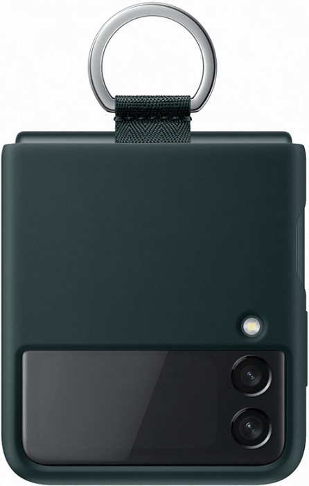 Клип-кейс Samsung Galaxy Z Flip3 Silicone Cover с кольцом Green (EF-PF711TGEGRU) 0313-9177 Galaxy Z Flip3 Silicone Cover с кольцом Green (EF-PF711TGEGRU) - фото 1