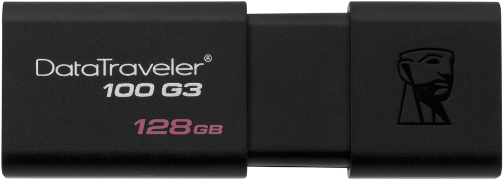 USB Flash Kingston 128Gb USB3.0 DataTraveler 100 G3 Black 0305-1438 DT100G3/128Gb - фото 1