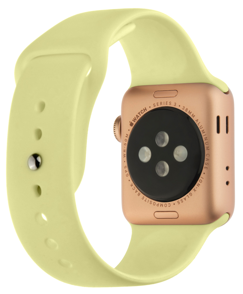 Ремешок для умных часов InterStep Sport Apple Watch 38/40мм силиконовый Yellow 0400-1736 Sport Apple Watch 38/40мм силиконовый Yellow - фото 2