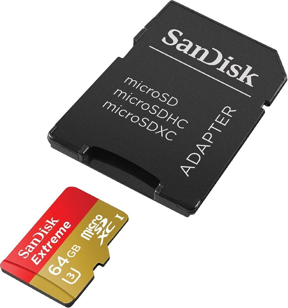 Карта памяти MicroSDHC SanDisk Extreme 64Gb Class10 UHS-1 U3 с адаптером Red-Gold 0305-1200 SDSQXVF-064G-GN6MA - фото 3