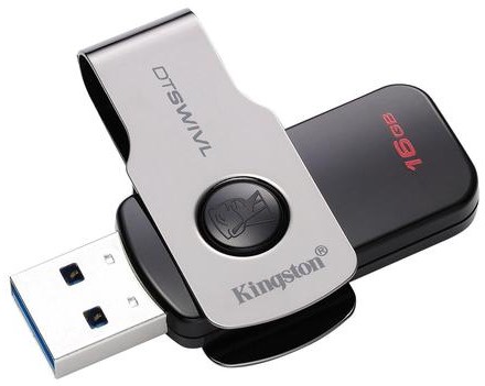 USB Flash Kingston DataTraveler SWIVL  16GB USB 3.0 silver-black (DTSWIVL/16GB) 0305-1365 DTSWIVL/16GB DataTraveler SWIVL  16GB USB 3.0 silver-black (DTSWIVL/16GB) - фото 1