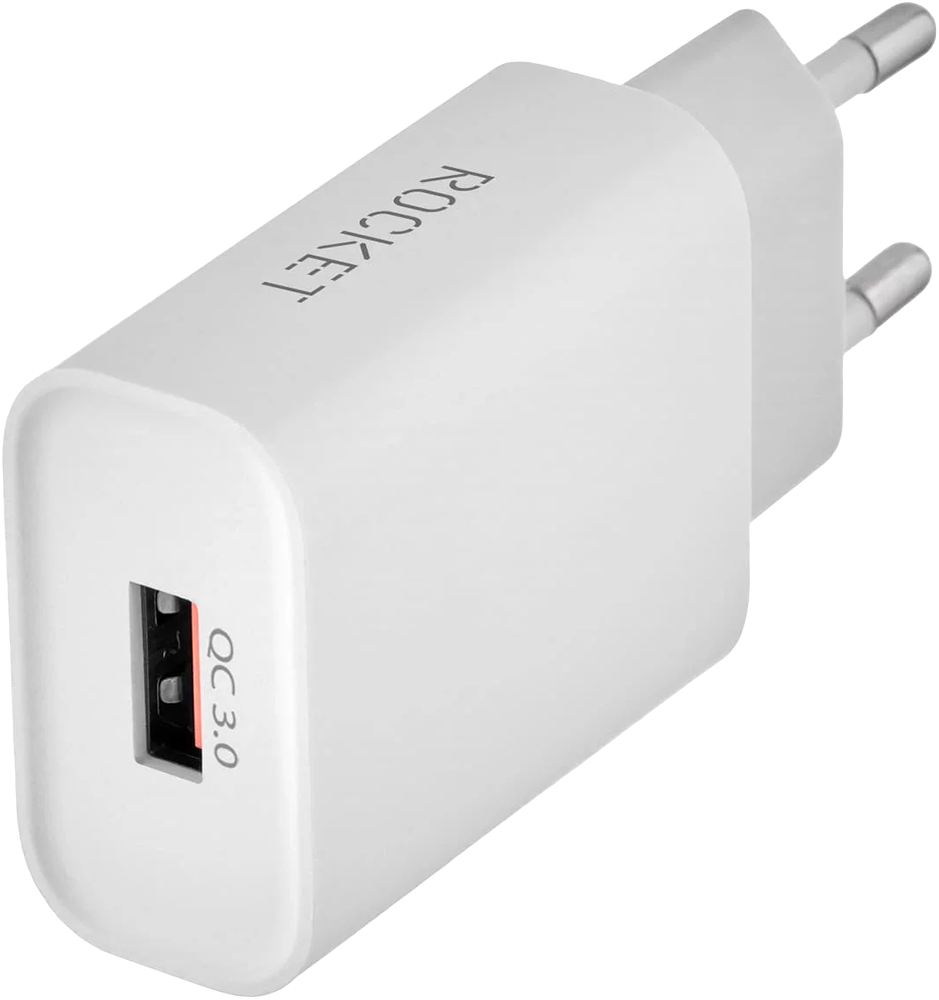 СЗУ Rocket Slot USB-A 18W QC 3.0 Белое зарядное устройство для hp 15 af014ur блок питания зарядка адаптер для ноутбука