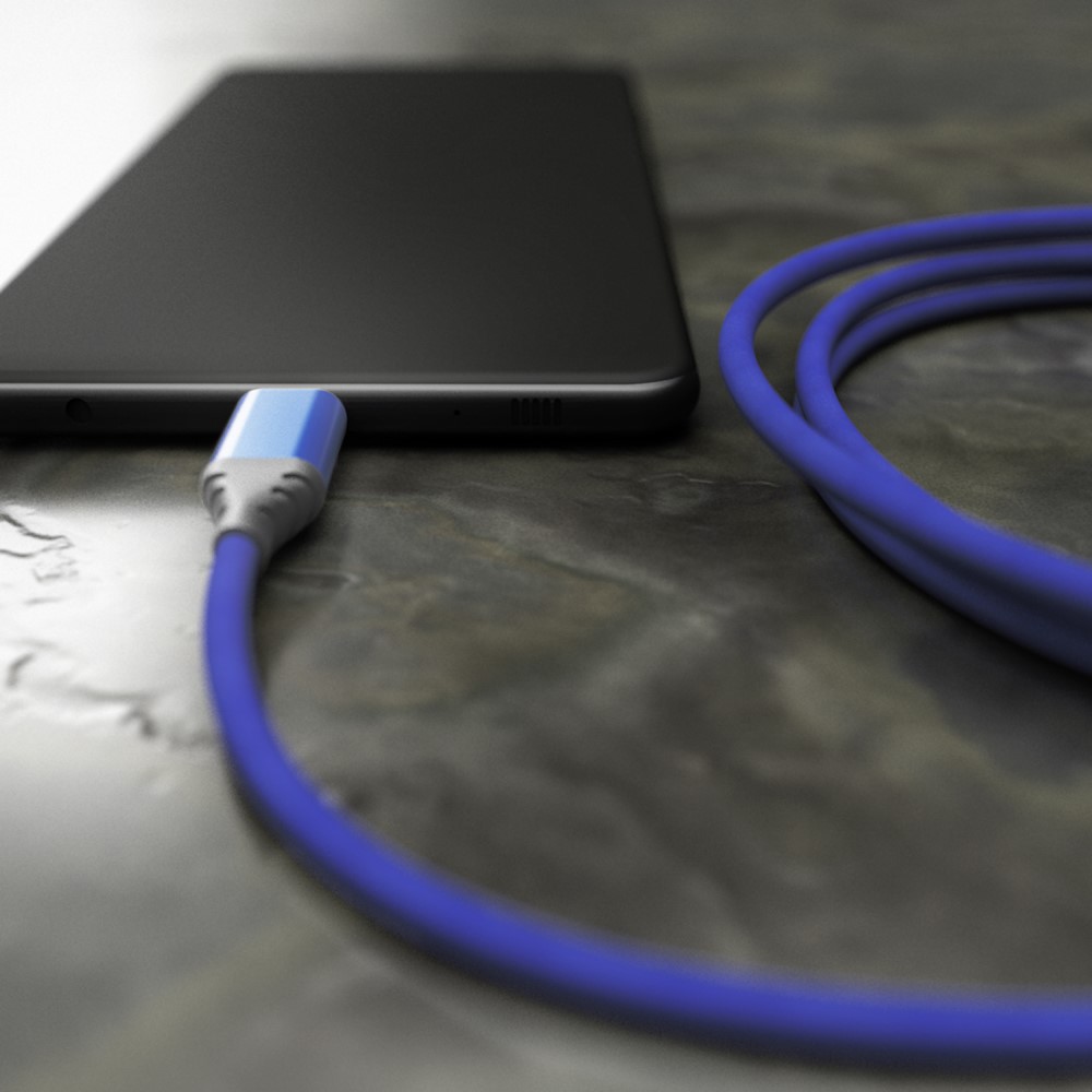 Дата-кабель Akai CE-610 USB-A-Lightning оплетка текстиль Blue 0307-0736 - фото 3