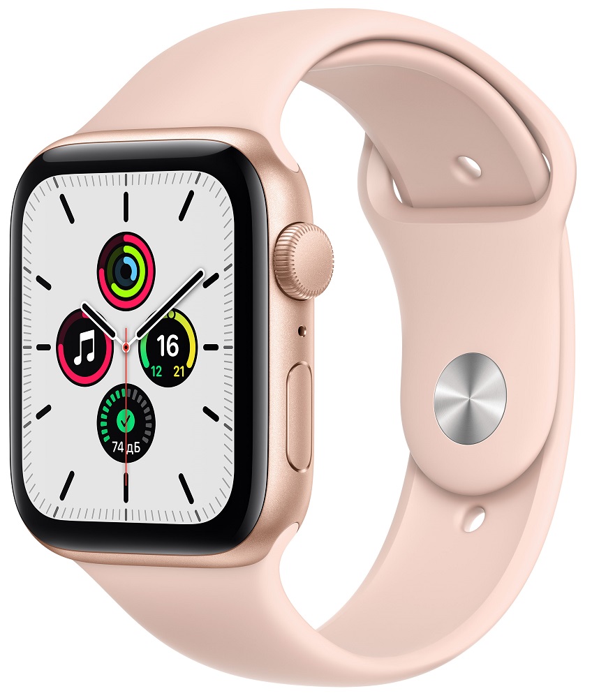 Часы Apple Watch SE GPS 44мм корпус из алюминия розовый + ремешок розовый (MYDR2RU/A) 0200-2200 MYDR2RU/A Watch SE GPS 44мм корпус из алюминия розовый + ремешок розовый (MYDR2RU/A) - фото 1