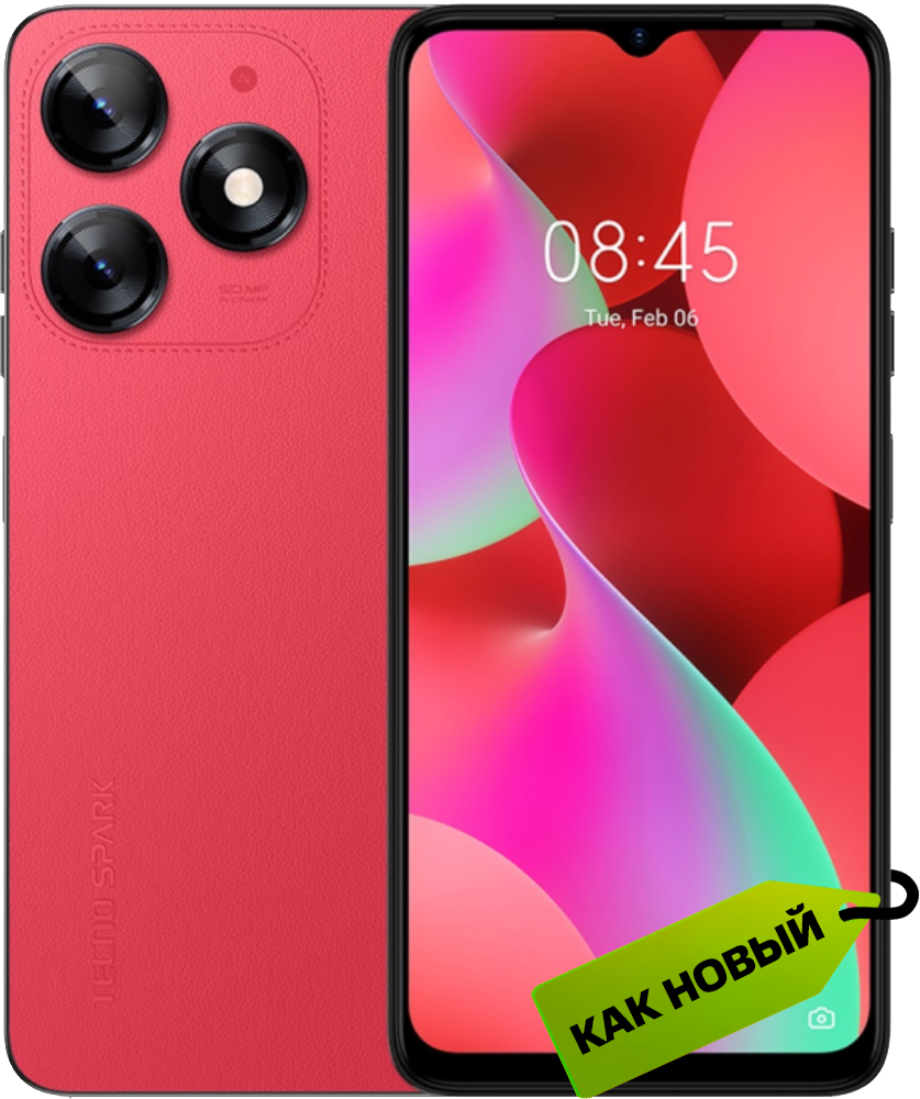 

Смартфон TECNO, Spark 10 8/128 Гб Красный "Как новый"