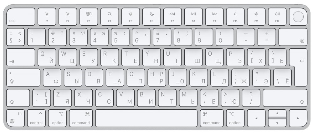 

Клавиатура беспроводная Apple, Magic Keyboard with Touch ID белая (MK293RS/A)