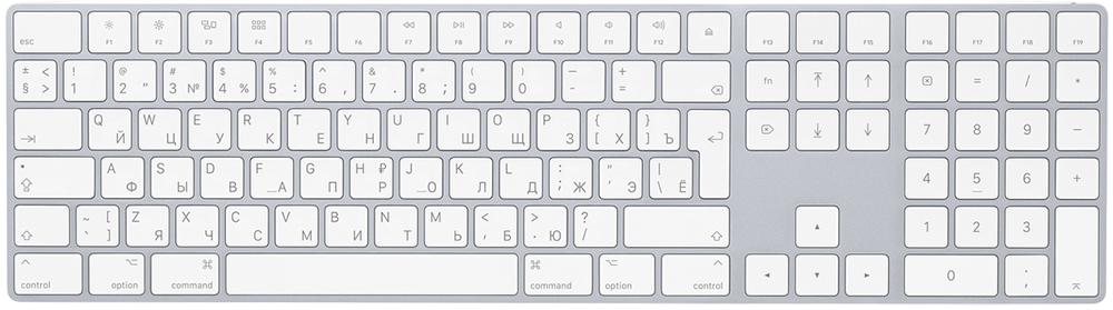 Клавиатура беспроводная Apple Magic Keyboard Серебристая (MQ052)