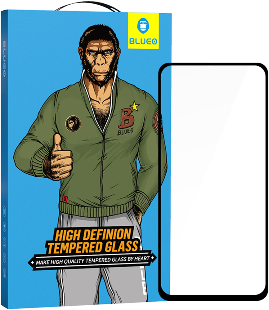 

Стекло защитное BLUEO, 2.5D Silk full cover для Samsung Galaxy A52, 0.26mm Черная рамка