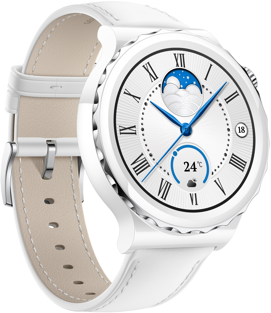 Часы HUAWEI Watch GT 3 Pro кожаный ремешок Белые (Frg-B19V) 0200-3136 Watch GT 3 Pro кожаный ремешок Белые (Frg-B19V) - фото 3