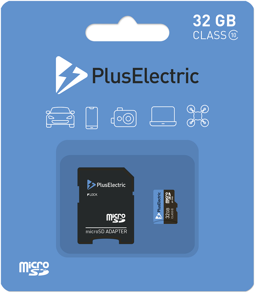 Карта памяти MicroSD 32Gb Class 10 с адаптером Черно-голубая карта памяти flexis microsd 64 гб class 10 с адаптером