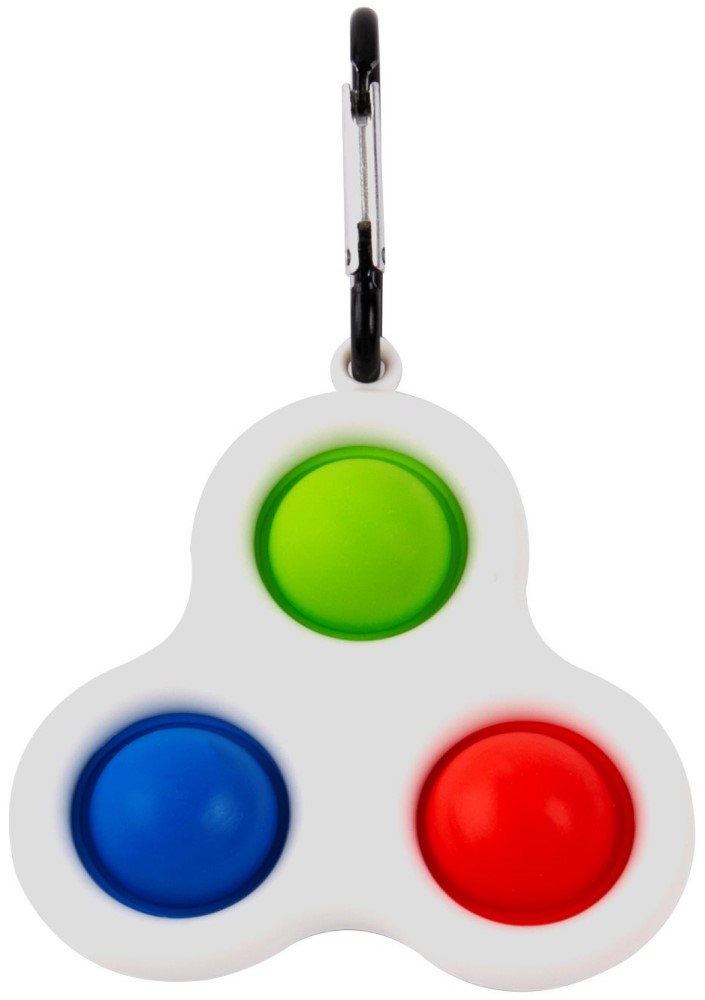 Антистресс игрушка Simple dimple 3 резиновых пузырька с карабином разноцветный