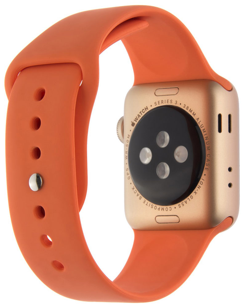 Ремешок для умных часов InterStep Sport Apple Watch 38/40мм силиконовый Orange 0400-1734 Sport Apple Watch 38/40мм силиконовый Orange - фото 3