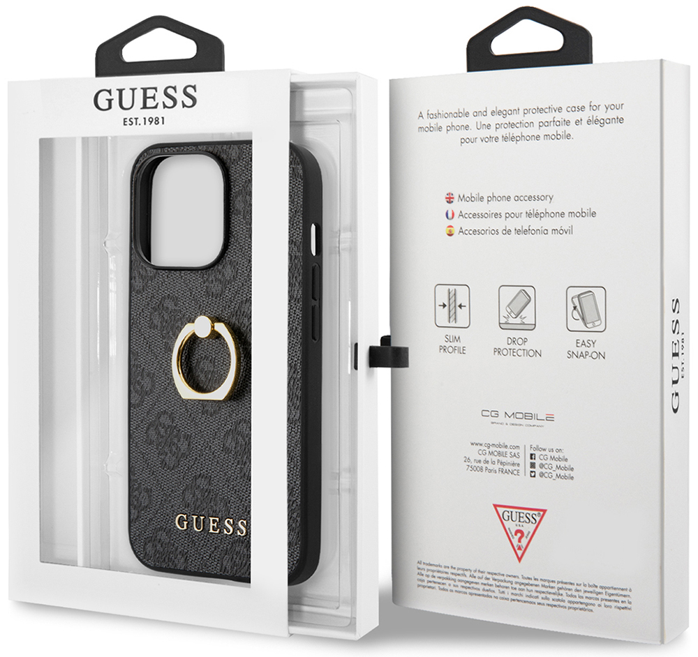 Отзывы на Чехол-накладка Guess для iPhone 13 Pro PU 4G+Ring Hard Серый -  Интернет-Магазин МТС