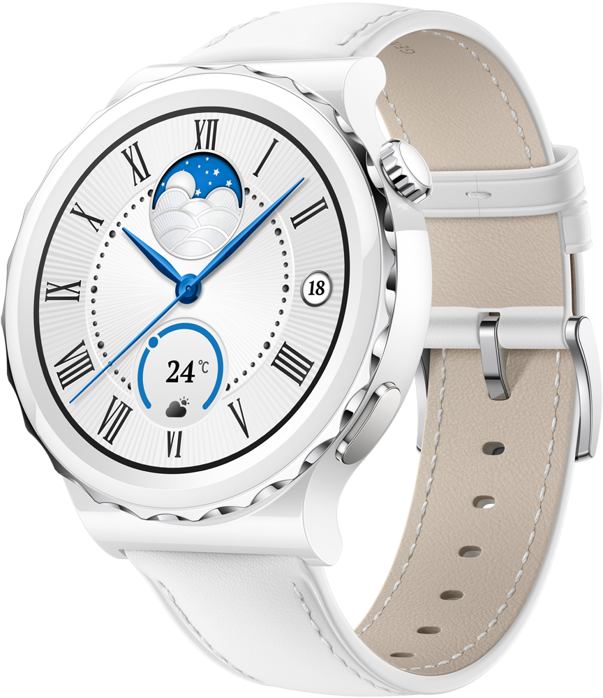 Часы HUAWEI Watch GT 3 Pro кожаный ремешок Белые (Frg-B19V) 0200-3136 Watch GT 3 Pro кожаный ремешок Белые (Frg-B19V) - фото 2
