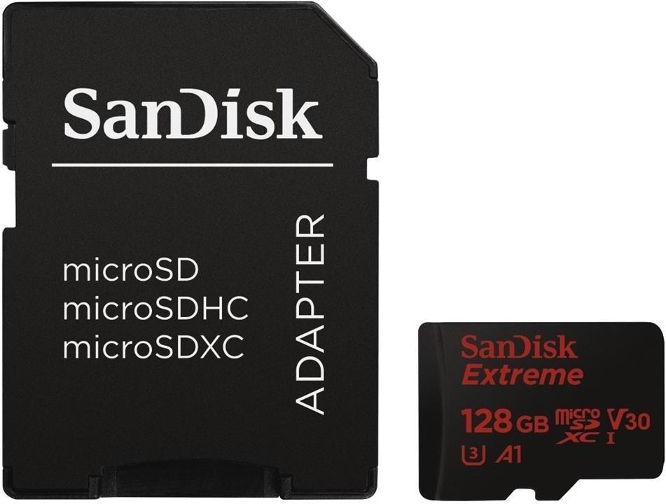 Карта памяти MicroSDHC SanDisk Extreme 128GB Class 10 с адаптером 0305-1301 SDSQXAF-128G-GN6MA - фото 2