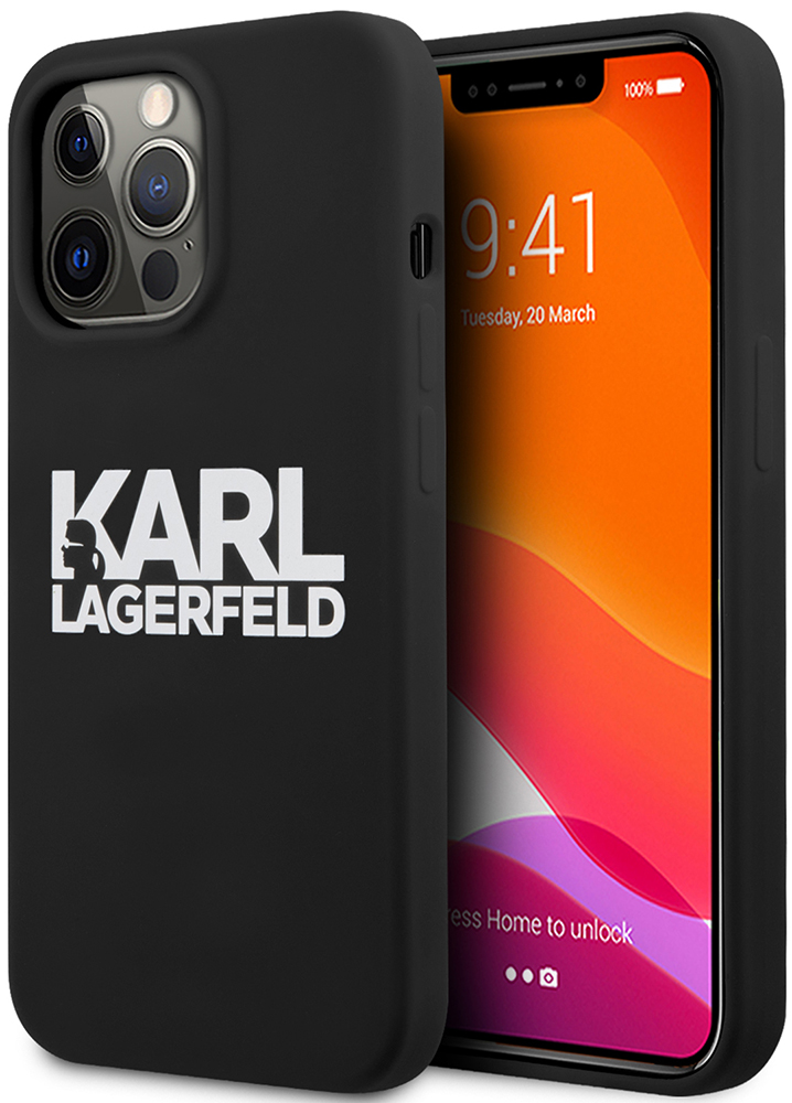 Чехол-накладка Karl Lagerfeld для iPhone 13 Pro Liquid silicone Stack logo Hard Черный 0319-0405 - фото 5