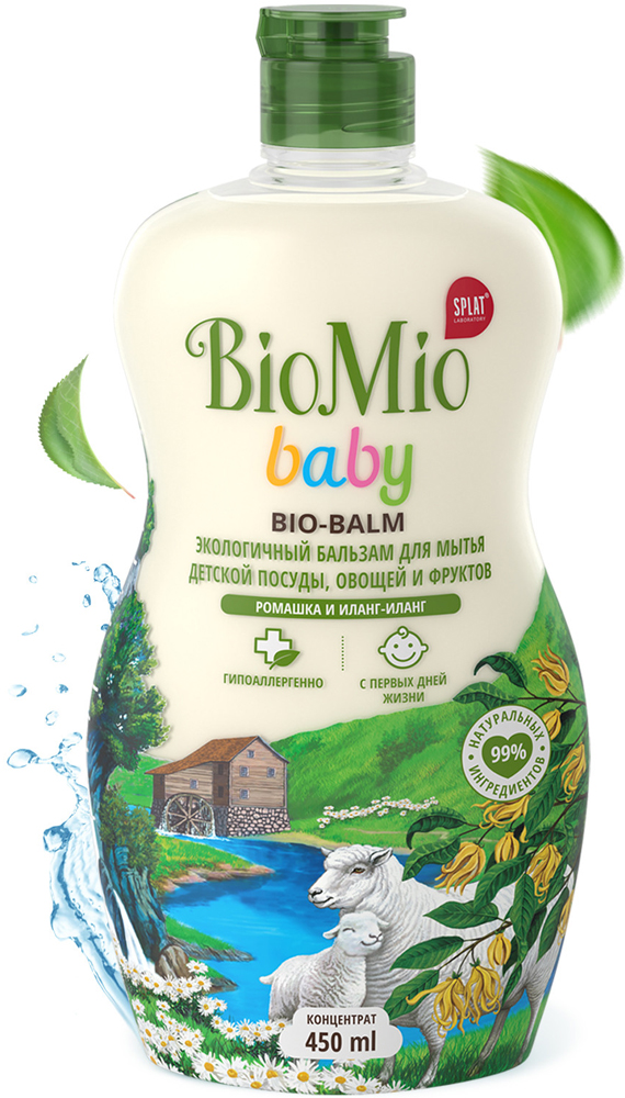 

Бальзам для мытья детской посуды BioMio, Baby Bio-Balm ромашка и иланг-иланг ЭКО 450мл