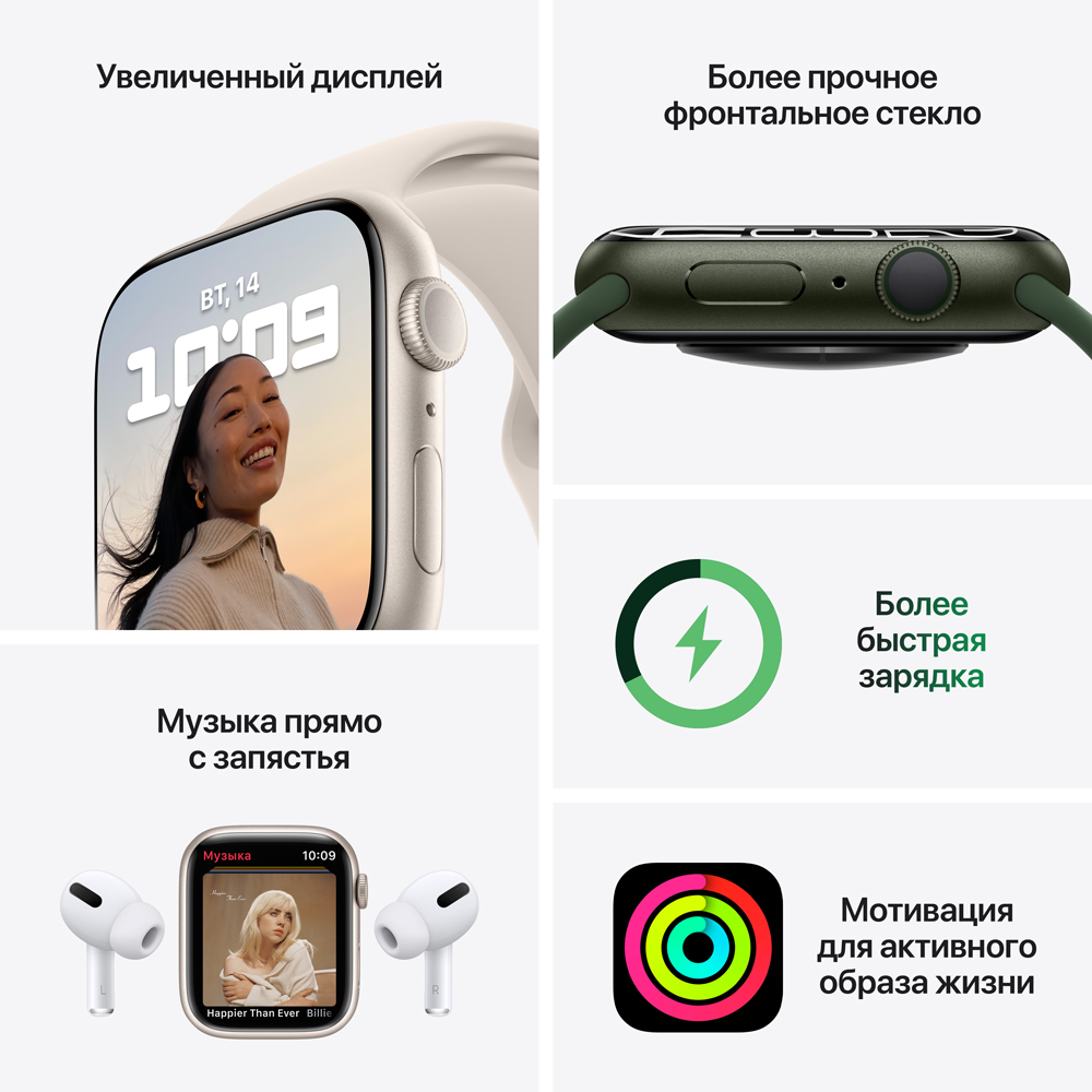 Часы Apple Watch Series 7 GPS 45мм Черные «Как новый»: технические  характеристики и описание – Интернет – магазин МТС