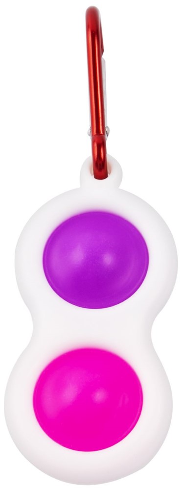 Антистресс игрушка  Simple dimple 2 резиновых пузырька с карабином разноцветный