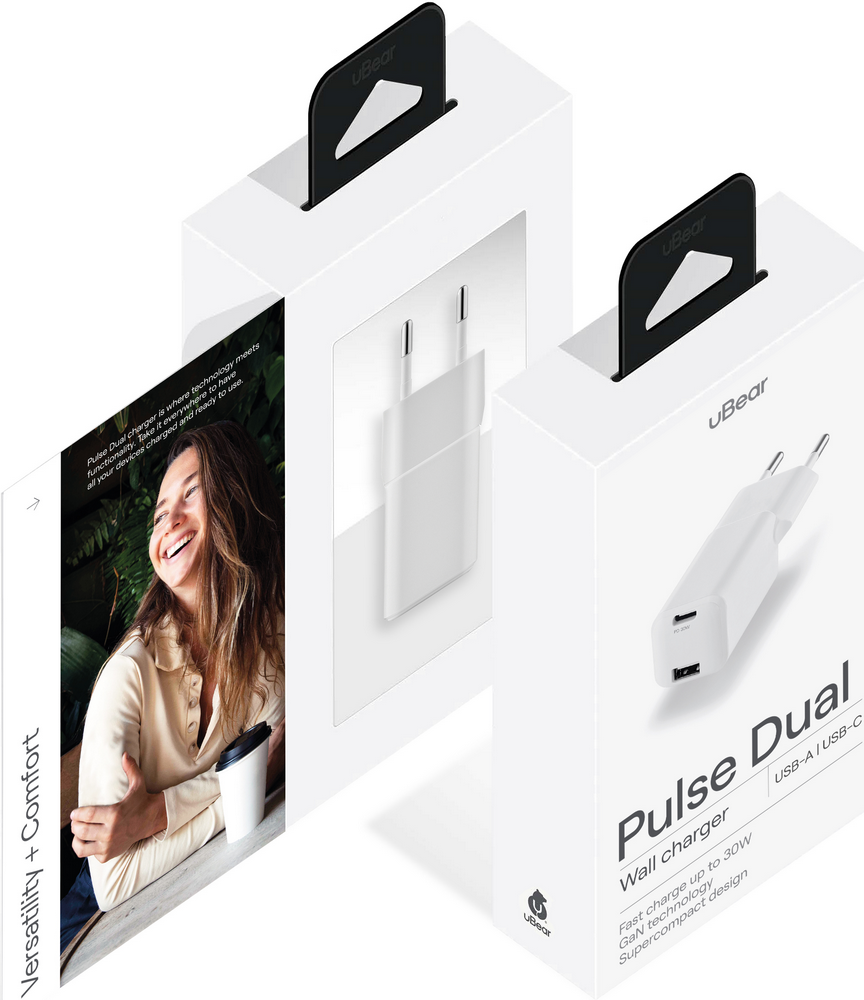 СЗУ uBear Pulse Dual GaN 30W WC13WHPD30QC18-AC Белое 0303-0746 - фото 4