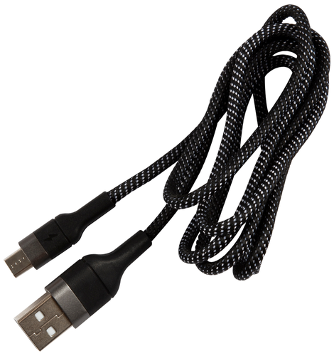 Дата-кабель UNBROKE Mane USB-MicroUSB 1,2 метра до 3A нейлоновая оплетка черно-серый 0307-0799 - фото 2