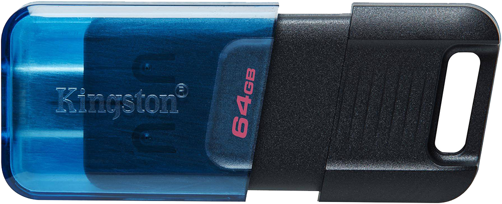 USB Flash Kingston DataTraveler 80M 64GB OTG USB 3.2 Gen 1 USB Type-C Черная (DT80M/64GB)