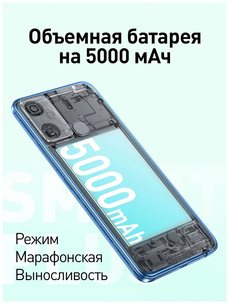 Смартфон Infinix SMART 6 Plus 3/64Gb Фиолетовый 0101-8629 SMART 6 Plus 3/64Gb Фиолетовый - фото 7