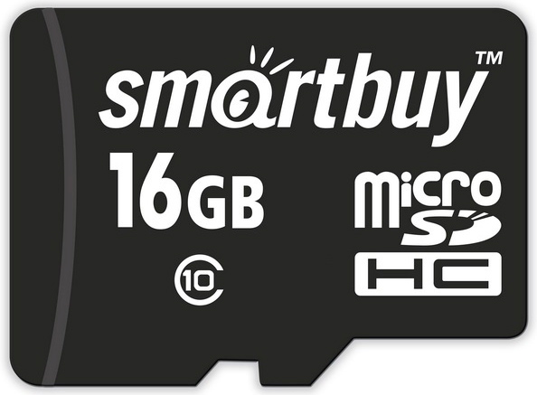 Карта памяти MicroSDHC Smartbuy 16GB Class10 с адаптером Black