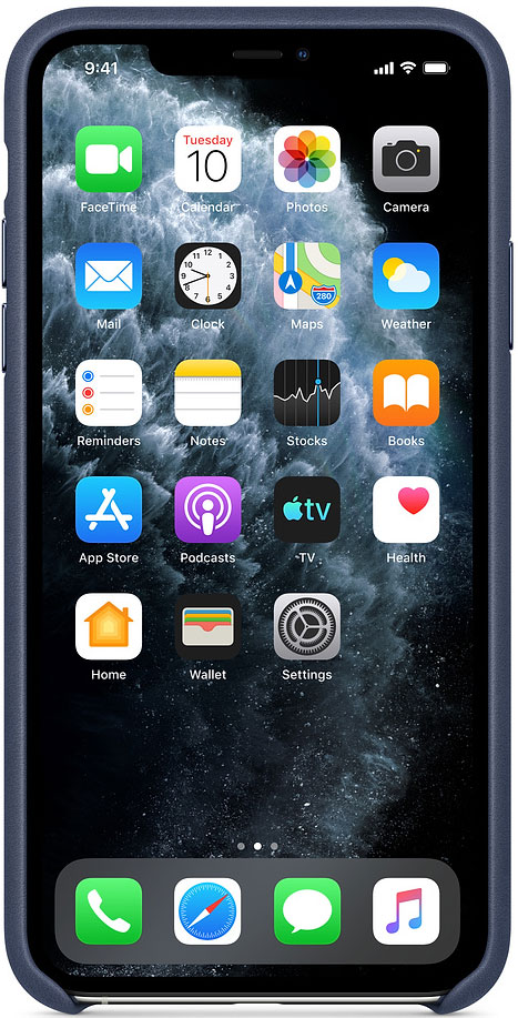 Клип-кейс Apple iPhone 11 Pro Max MX0G2ZM/A кожаный Темно-синий 0313-8200 MX0G2ZM/A iPhone 11 Pro Max MX0G2ZM/A кожаный Темно-синий - фото 2