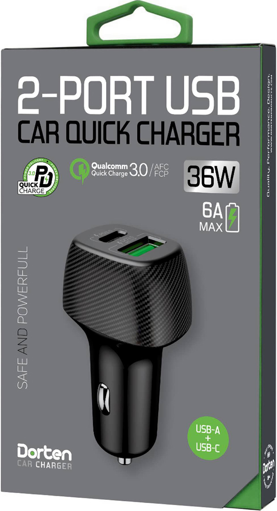 АЗУ Dorten 36W Quick Charger QC3.0+PD3.0 универсальное Black 0304-0442 36W Quick Charger QC3.0+PD3.0 универсальное Black - фото 9