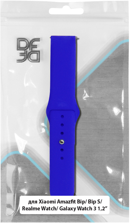 Ремешок для умных часов DF универсальный классический 20мм силиконовый Blue 0400-2015 xiclassicband-01 - фото 2