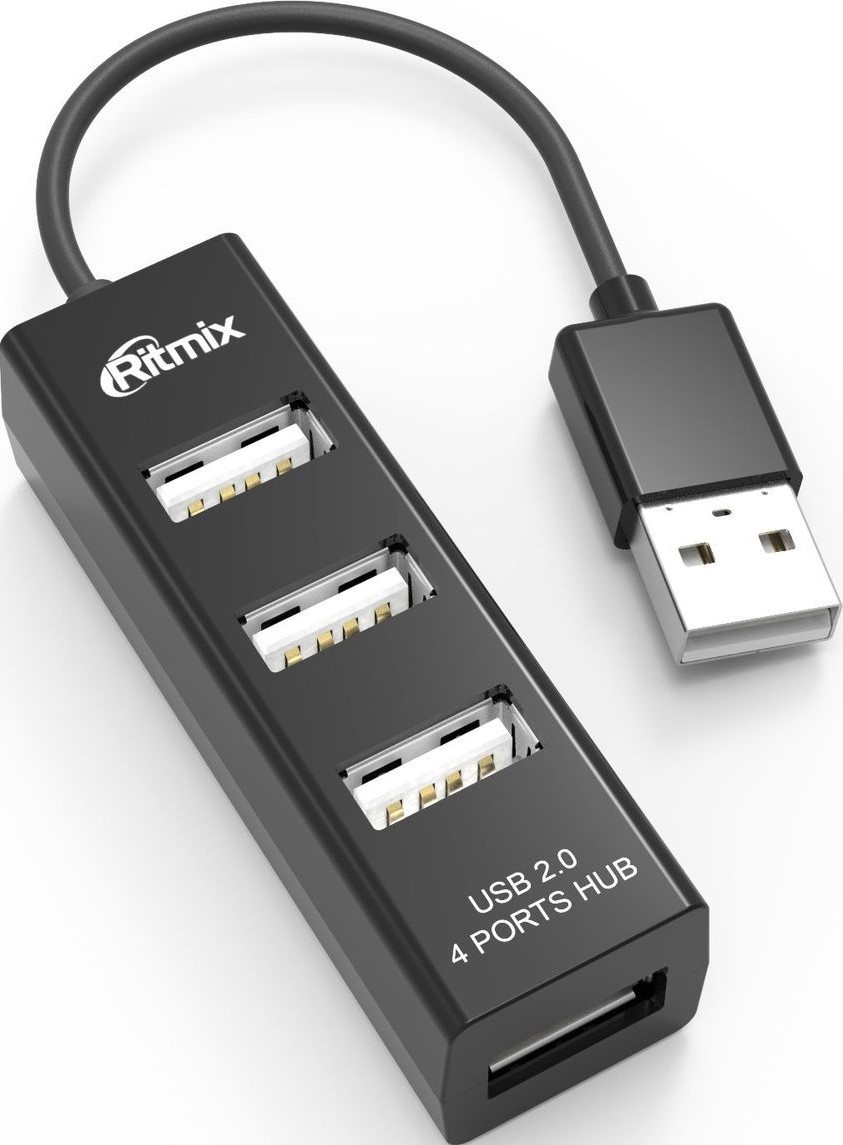 USB-Hub Ritmix CR-2402 4-х портовый black 0400-1595 - фото 1