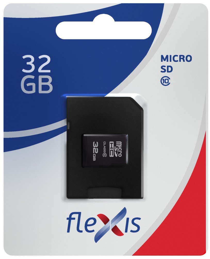 Карта памяти MicroSD FLEXIS 32Gb Class10 с адаптером Black 0305-1467 - фото 1