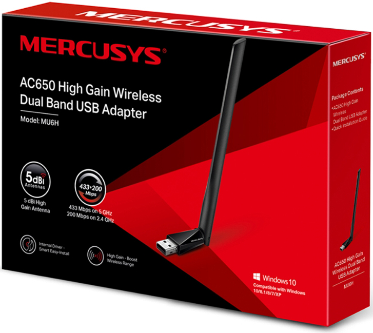 Wi-Fi адаптер Mercusys USB 2.0 Черный 0200-3581 - фото 3