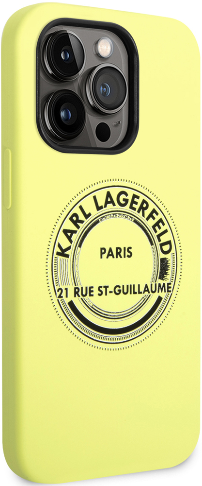 Чехол-накладка Karl Lagerfeld iPhone 14 Pro Max Liquid Silicone Case RSG Round Logo Bicolor Зеленый  KLHCP14XSRSGRCN 0319-0647 - фото 4