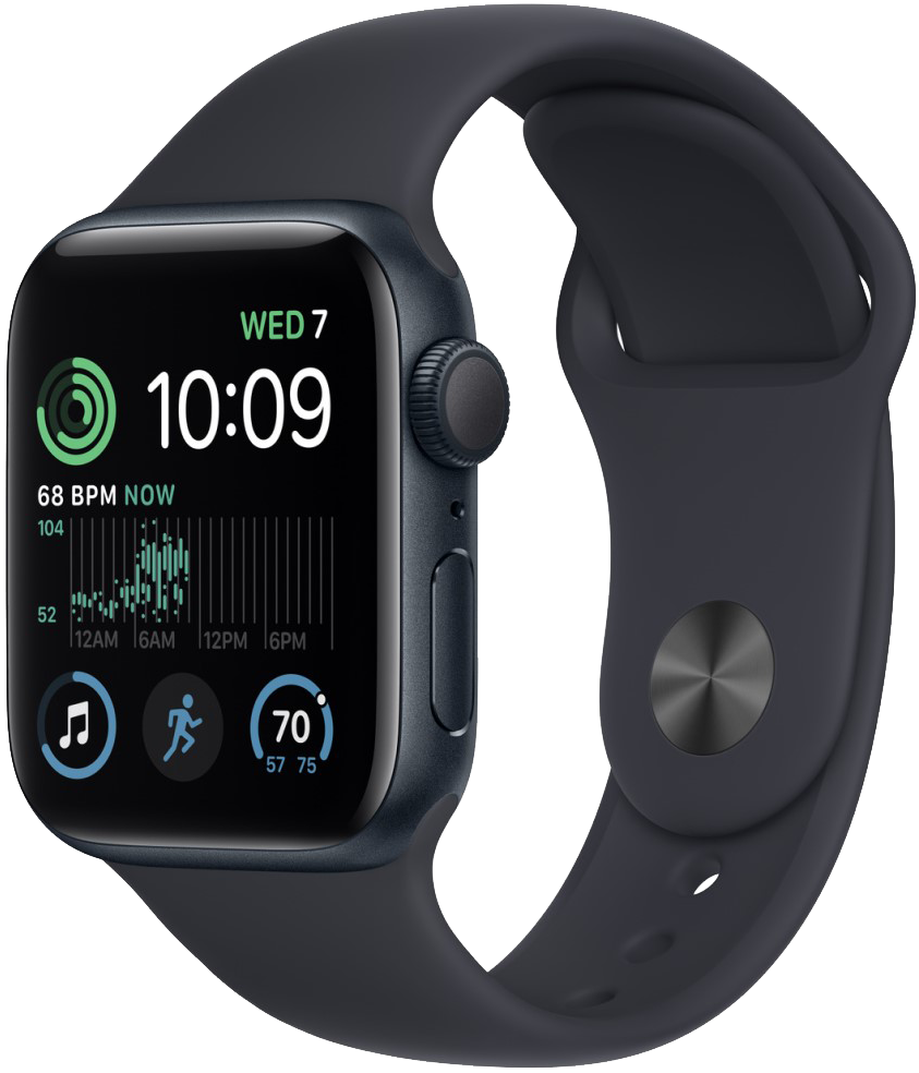 Часы Apple Watch SE 2022 GPS 40мм MNT73 корпус из алюминия темная ночь + ремешок Черный гидрогелевая пленка для смарт часов apple watch se 40мм матовая не стекло защитная прозрачная