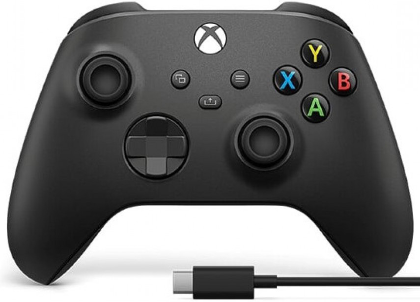 Беспроводной геймпад Microsoft Xbox для Windows + кабель USB-C Black