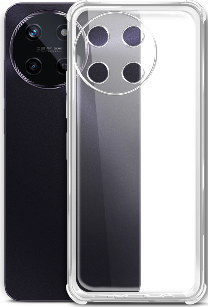 Чехол-накладка Borasco Bumper Case для Realme 11 4G Прозрачный ультратонкий силиконовый чехол накладка для realme 7i с принтом лиса на древе