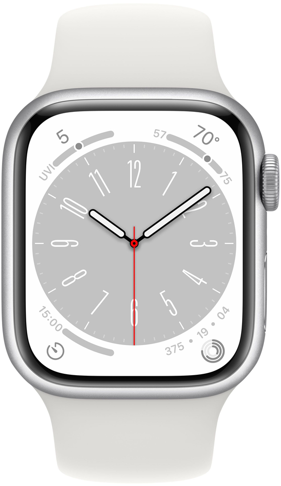 Часы Apple Watch Series 8 GPS 45мм MP6Q3 корпус из алюминия серебро + ремешок Белый 0200-3291 Watch Series 8 GPS 45мм MP6Q3 корпус из алюминия серебро + ремешок Белый - фото 2