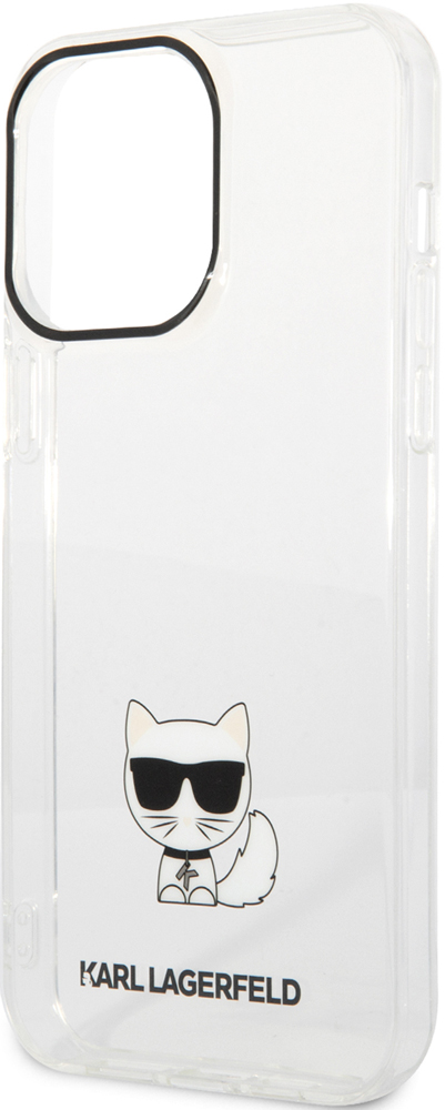 Чехол-накладка Karl Lagerfeld iPhone 14 Pro Max Choupette Body Logo and Black Camera Outline Прозрачный KLHCP14XCTTR 0319-0643 - фото 1