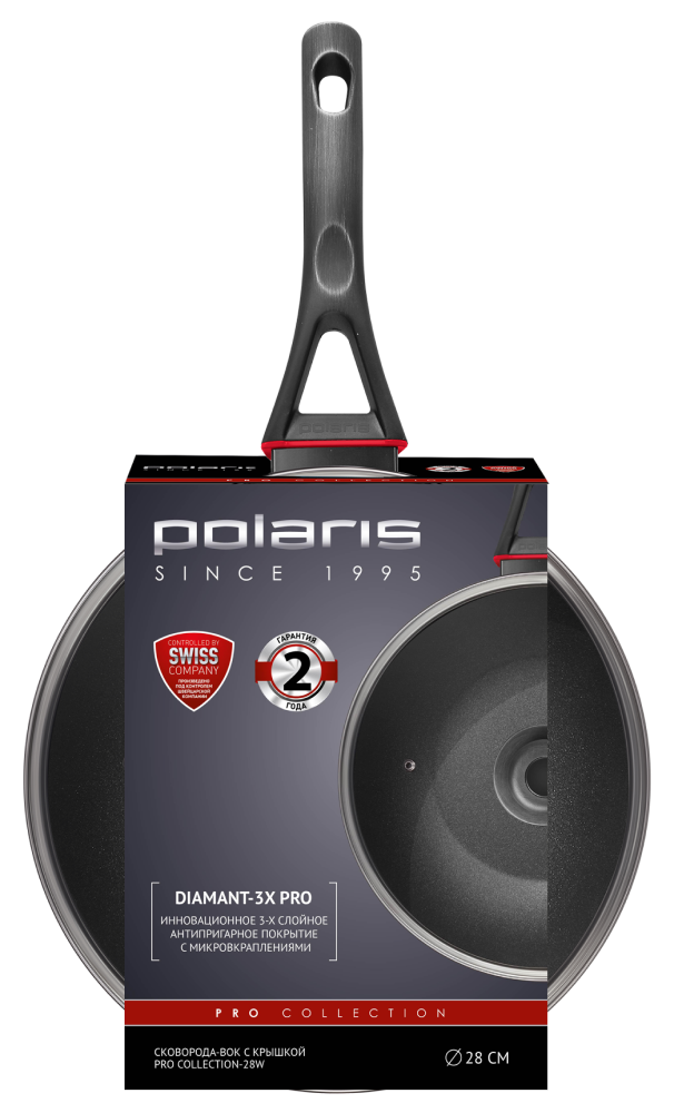 Сковорода-вок Polaris PRO collection-28W черная 7000-2857 - фото 8