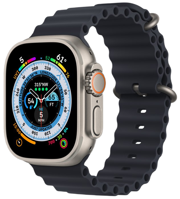 Часы Apple Watch Ultra GPS 49мм MQF63 корпус из титана титановый + ремешок Морской черный